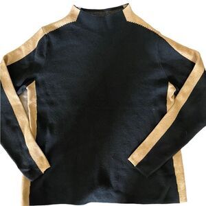 Love Scarlett black & camel colored long sleeve sweater round neck sz XL